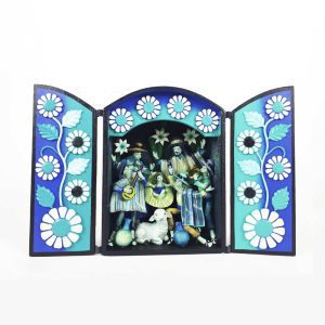 RETABLO NACIMIENTO ANDINO TURQUESA