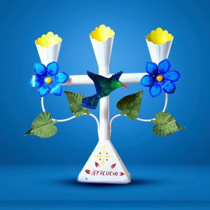 CANDELABRO COLIBRÍ 3 VELAS