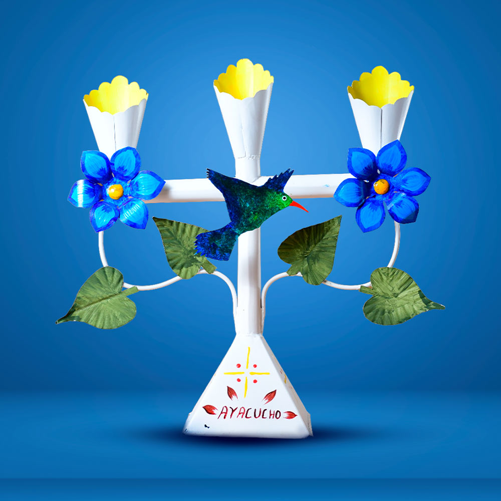 CANDELABRO COLIBRÍ 3 VELAS
